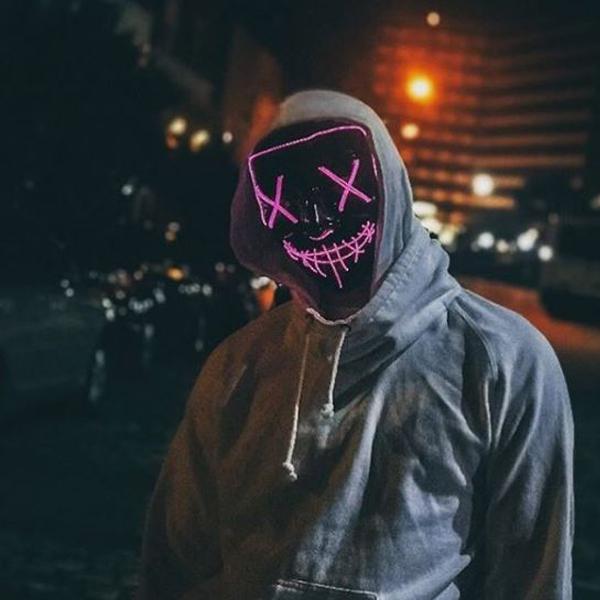 WHITE Purge Halloween Led Mask